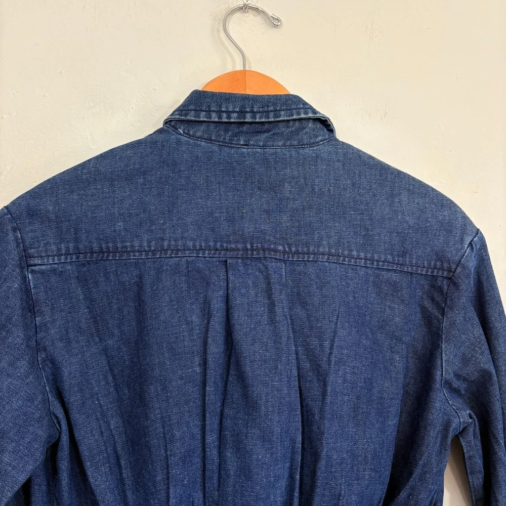 Free People Chambray Denim Jacket Women Size XS Blue Snaps New - Picture 11 of 14